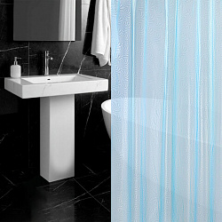 Шторка для ванной EVA, 180х180 см, кольца в комплекте, СИНЯЯ ГОЛОГРАФИЯ, PRIMILA (ПРИМИЛА), 700103