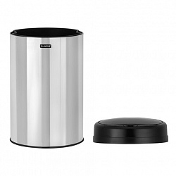 Ведро для мусора СЕНСОРНОЕ 30 л, нержавеющая сталь, черная матовая крышка, питание от 4-х батареек AA (не входят в комплект), LAIMA, 609328