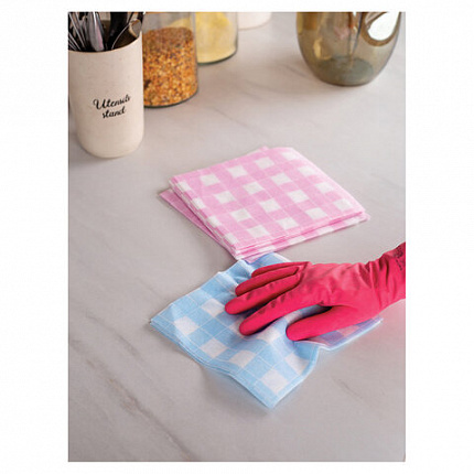 Салфетки универсальные, 35х35 см, КОМПЛЕКТ 5 шт., 50 г/м2, вискоза (спанлейс), PACLAN "Practi"