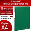 Папка 10 вкладышей BRAUBERG "Office", зеленая, 0,5 мм, 271323