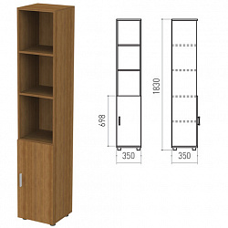 Шкаф полузакрытый "Канц", 350х350х1830 мм, цвет орех пирамидальный (КОМПЛЕКТ)
