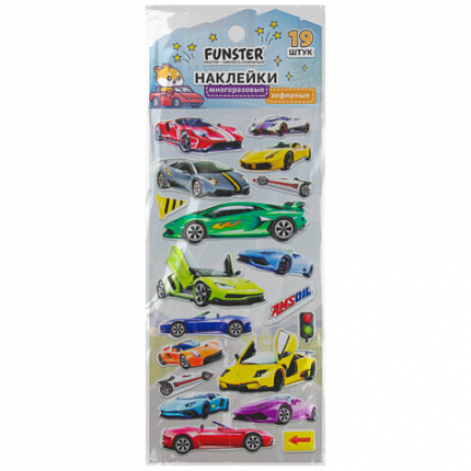 Наклейки зефирные "Для мальчиков", 19х9,5 см, ассорти 8 видов, FUNSTER (ФАНСТЕР), 666090
