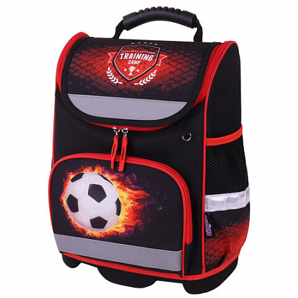 Ранец ЮНЛАНДИЯ WISE, 1 отделение, 3 кармана, устойчивое дно, "Football camp", 37x29х15 см, 271400