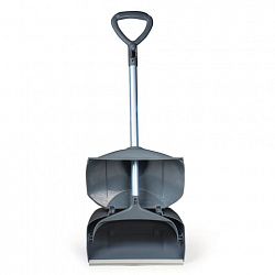 Совок для мусора КОМПЛЕКТ щетка + 2 рукоятки по 94 см, закрывающаяся крышка ЛОВУШКА, серый LAIMA PROFESSIONAL, 601508