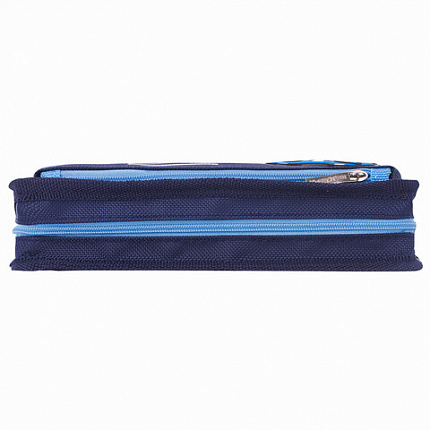 Пенал ЮНЛАНДИЯ, 2 отделения, полиэстер, "Joystick", синий, 21х6х9 см, 270274
