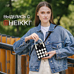 Сумочка-органайзер повседневная HEIKKI KNIT (ХЕЙКИ) кросс боди, вязаная, 17х12х5 см, "Клетка", 273793