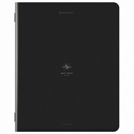 Тетрадь А5, 48 л., BRAUBERG, скоба, клетка, SoftTouch, "Ритм", (микс в спайке), 405331
