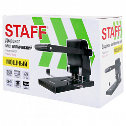 Дырокол металлический МОЩНЫЙ STAFF "Heavy duty ECO", до 300 листов, черный, 274242