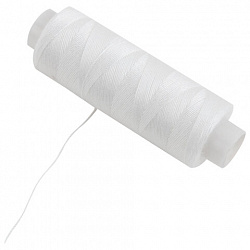 Нитки швейные 40 ЛШ, 200 м, полиэстер, НАБОР 20 шт., белые, в ПОДАРОК иглы, DEVELIA (Девелиа), 609621