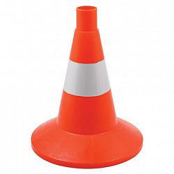 Конус сигнальный дорожный 320 мм КС-1.6 со светоотражающей полосой, упругий