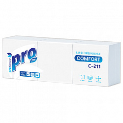 Салфетки бумажные 500 шт., 23х23 см, PROtissue COMFORT, "Big Pack", белые, КОМПЛЕКТ 10 пачек, С211