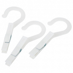 Прищепки бельевые с крючком 13 см, КОМПЛЕКТ 5 штук, пластик, белые, PRIMILA (ПРИМИЛА) EXTRA, 700518
