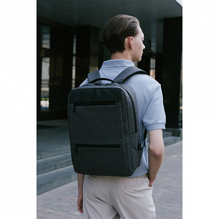 Рюкзак HEIKKI PANEL (ХЕЙКИ) отделение для ноутбука, USB-порт, багажная лента, серый, 44x30x13 см, 273903