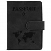 Обложка для паспорта и документов с защитой от считывания, 9 карманов, магнит, экокожа, черная, BRAUBERG, 238757