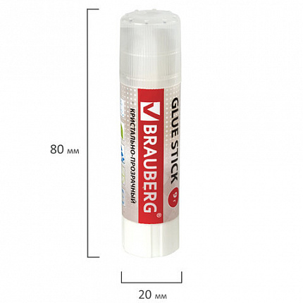 Клей-карандаш BRAUBERG "Crystal", 9 г, прозрачный, 227967