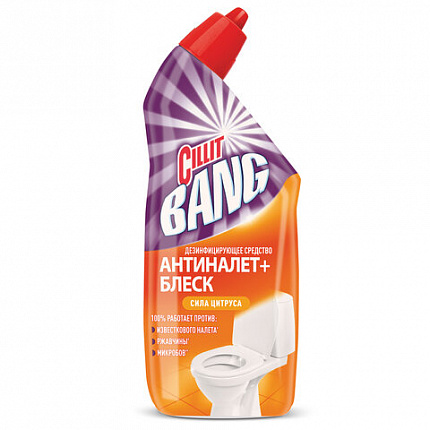 Средство для уборки туалета дезинфицирующее 450 мл, CILLIT BANG "Сила Цитруса"