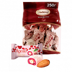 Конфеты АККОНД "Адель" с цельным миндалём со вкусом вишни, 250 г