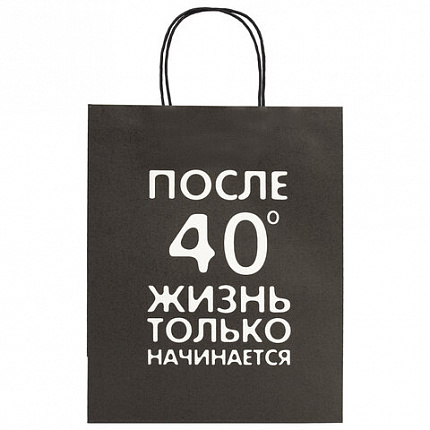 Пакет подарочный (1 штука) 26х13х32 см (L) "Man Funny Notes", ассорти, крафт, ЗОЛОТАЯ СКАЗКА, 700823