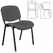 Стул для персонала и посетителей "ИЗО", черный каркас, кожзаменитель серый, Z-71