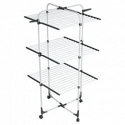 Сушилка напольная для белья раскладная, 3 уровня, 30 метров, на колесах, LAIMA HOME HIGH-RISE, 700472