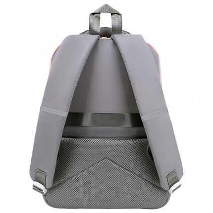 Рюкзак SNOOBAG (СНУБЭГ) PROACTIVE с кошельком, 2 отделения, Smile, серо-розовый, 40х29х17 см, 274445