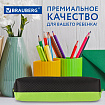 Пенал-косметичка BRAUBERG, мягкий, "Черно-зеленый", 21х5х5 см, 229005