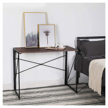 Стол на металлокаркасе BRABIX "LOFT CD-002", 1000х500х750 мм, складной, цвет морёный дуб, 641212