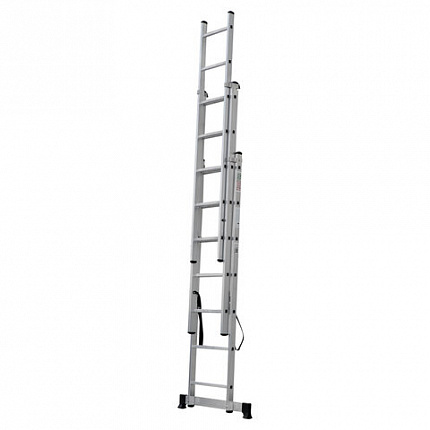 Лестница-трансформер 3-х секционная 3х7 ступеней, высота 4,5 м (3 секции по 1,9 м), нагрузка 150 кг, алюминий, НОВАЯ ВЫСОТА, 1230307