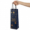 Пакет подарочный (1 шт.) новогодний, 13x9x36 см, "Bottle #2", голография, ассорти, ЗОЛОТАЯ СКАЗКА, 592429
