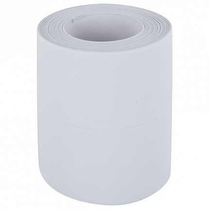 Клейкая лента бордюрная для ванны и кухни 80 мм х 3,2 м, белая, акриловая основа, WBZ (ВБЗ), 700428