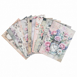 Бумага для скрапбукинга 15х21 см "В винтажном стиле", двусторонняя, 12 листов, 240 г/м2, ОСТРОВ СОКОРВИЩ, 665444