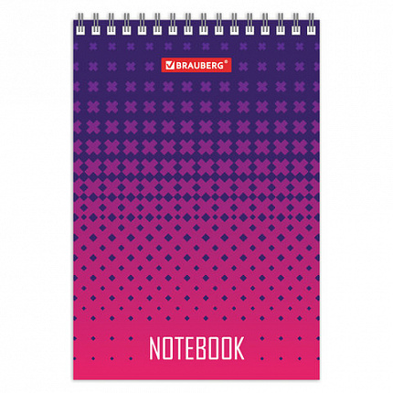 Блокнот МАЛЫЙ ФОРМАТ (97х145 мм) А6, 80 л., гребень, картон, клетка, BRAUBERG, "Геометрия", 129834