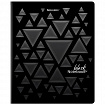 Тетрадь А5, 48 л., BRAUBERG, скоба, клетка, матовая ламинация, выборочный лак, "Black" (микс в спайке), 404375