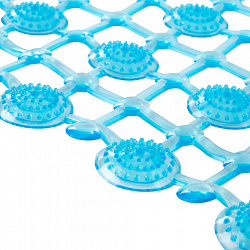 Коврик для ванны противоскользящий 68х39 см, "Молекулы", овальный, голубой, ПВХ, PRIMILA (ПРИМИЛА), 700388