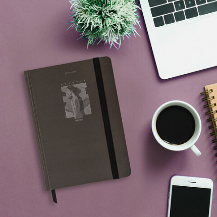 Блокнот с резинкой в клетку 96 л., А5 145х203 мм, твердая обложка, BRAUBERG, "Purpose", 116316