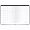 Блокнот МАЛЫЙ ФОРМАТ 110х147 мм, А6, 80 л., твердый, клетка, BRAUBERG "Minimal", синий, 116447