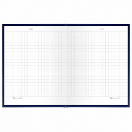 Блокнот МАЛЫЙ ФОРМАТ 110х147 мм, А6, 80 л., твердый, клетка, BRAUBERG "Minimal", синий, 116447