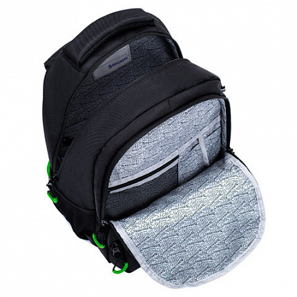 Рюкзак BRAUBERG FORCE, 2 отделения, 5 карманов, "Neon green", 39х28х17 см, 273153