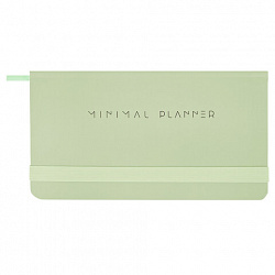 Еженедельник недатированный с резинкой 171х93 мм, BRAUBERG, твердый, 64 л., "Minimal", зеленый, 116314