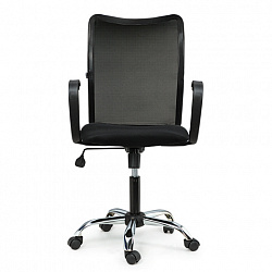 Кресло BRABIX "Spring MG-308", с подлокотниками, хром, ткань черная TW, 531403