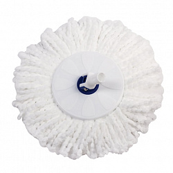 Швабра с отжимом и ведром 18 л / 8 л, центрифуга, отжим педалью, 2 флаундера/насадки круглый и прямоугольный, бело-синий, LAIMA, 603625