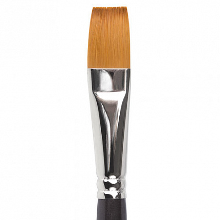 Кисть художественная проф. BRAUBERG ART CLASSIC, синтетика мягкая под колонок, плоск, № 14, кор руч, 200702