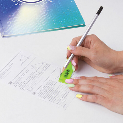 Набор чертежный малый ПИФАГОР (линейка 16 см, 2 треугольника, транспортир), неоновый, пакет, 210624