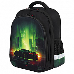 Ранец BRAUBERG KIDS STANDARD, 2 отделения, "Green city", 36х28х14 см, 274428