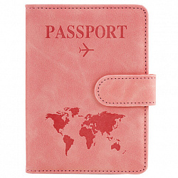 Обложка для паспорта и документов с защитой от считывания, 9 карманов, магнит, экокожа, розовая, BRAUBERG, 238755