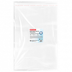 Пакеты БОПП с клеевым клапаном, КОМПЛЕКТ 100 штук, 25х35 + 4 см, 30 мкм, с усиленным швом, BRAUBERG, 700409