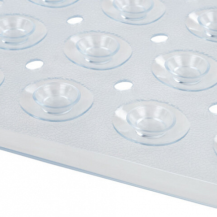 Коврик для ванны противоскользящий 70х38 см, "Полусферы", прозрачный, ПВХ, присоски, PRIMILA (ПРИМИЛА), 700382