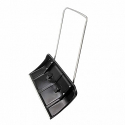 Лопата снеговая 80х44см "СКРЕПЕР" на колесах, пластиковая, высота 135см П-образная металлическая рукоятка, армирующая алюминиевая планка, №8