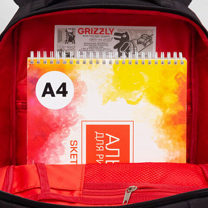 Рюкзак GRIZZLY школьный, анатомическая спинка, 2 отделения, для мальчиков, "SMART", 39х26х19 см, RB-556-2/1