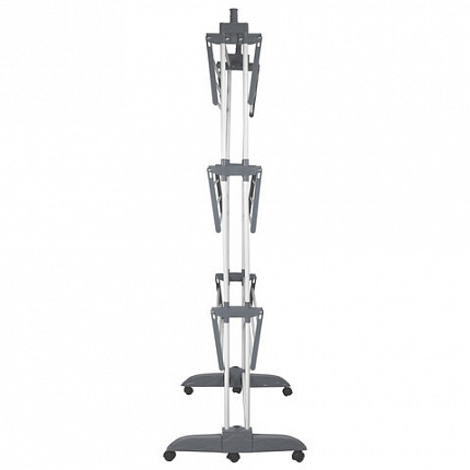 Сушилка напольная для белья раскладная МНОГОФУНКЦИОНАЛЬНАЯ, 3 уровня, на колесах, "Super Compact", СКЛАДНОЕ ОСНОВАНИЕ, LAIMA HOME, 608462